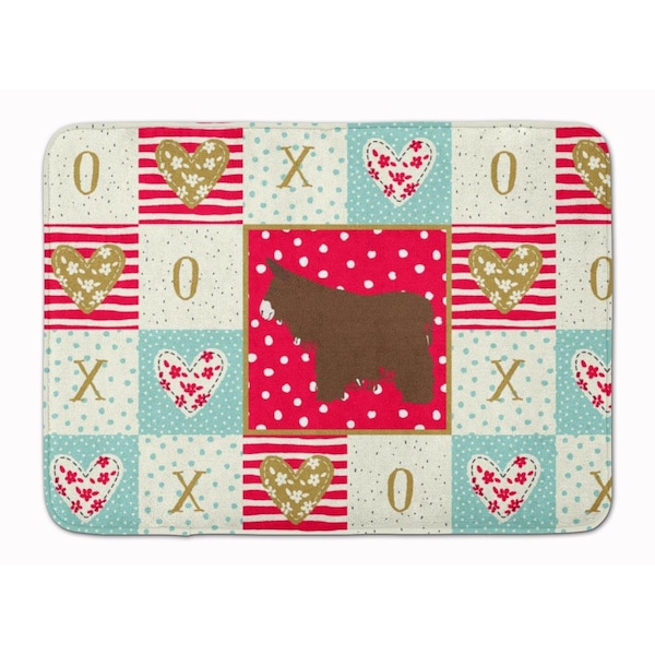 Carolines Treasures 19 x 27 in. Poitou Poiteuin Donkey Love Machine Washable Memory Foam Mat CK5279RUG - main